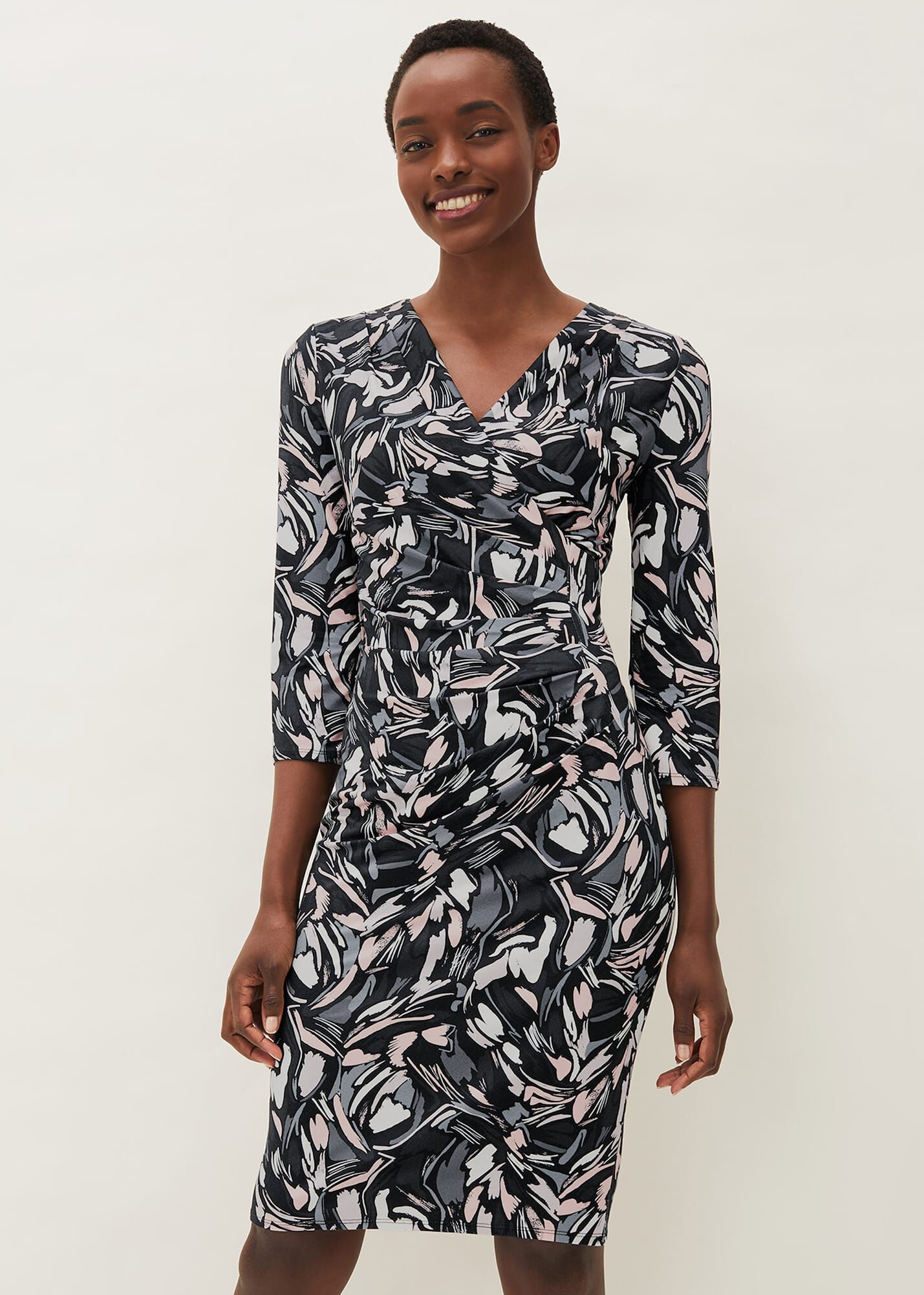 Bryony Abstract Print Jersey Dress ...
